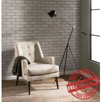 Lumisource L-HYWDFL AU+BK Hayward Industrial Tripod Floor Lamp in Black with Gold Accents 